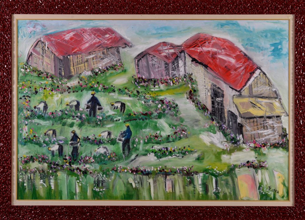 La mine acasa_ulei pe panza_cu rama_170X120cm